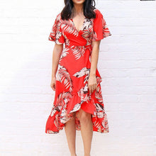 Load image into Gallery viewer, Floral Print Bohemian Beach Dress