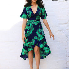Load image into Gallery viewer, Floral Print Bohemian Beach Dress