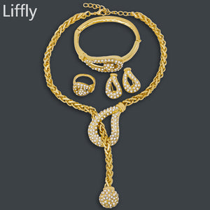 Gold Ring Necklace Jewelry Sets