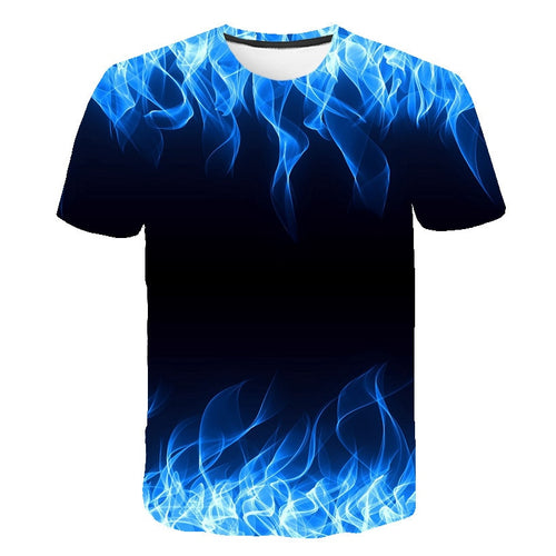 Blue Flaming tshirt Men