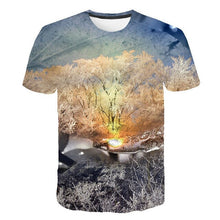 Load image into Gallery viewer, Blue Flaming tshirt Men